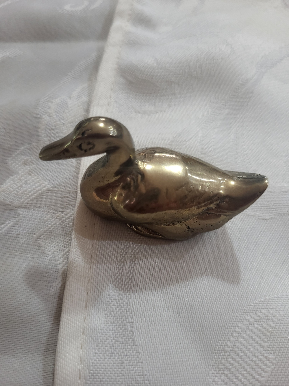 mid century Vintage Brass Duck Figure Sculpture